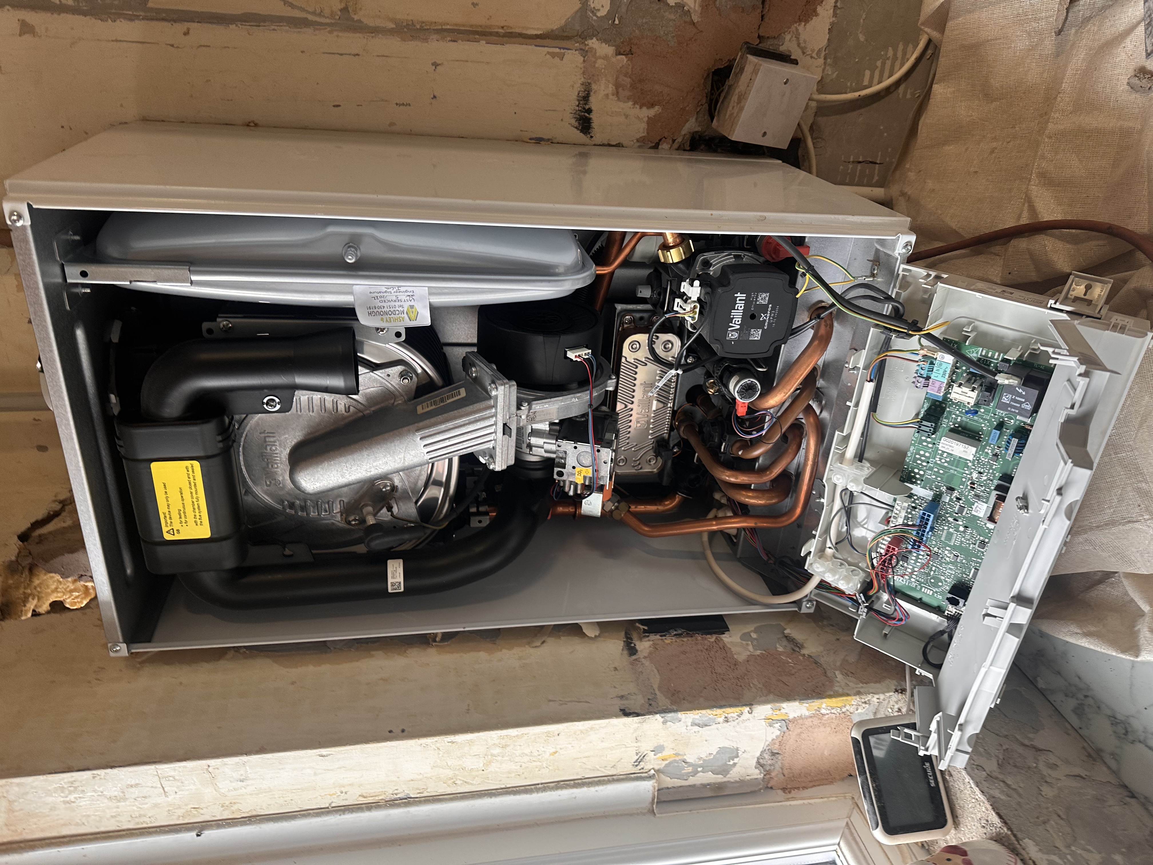 Open boiler internals during repair and fault diagnosis