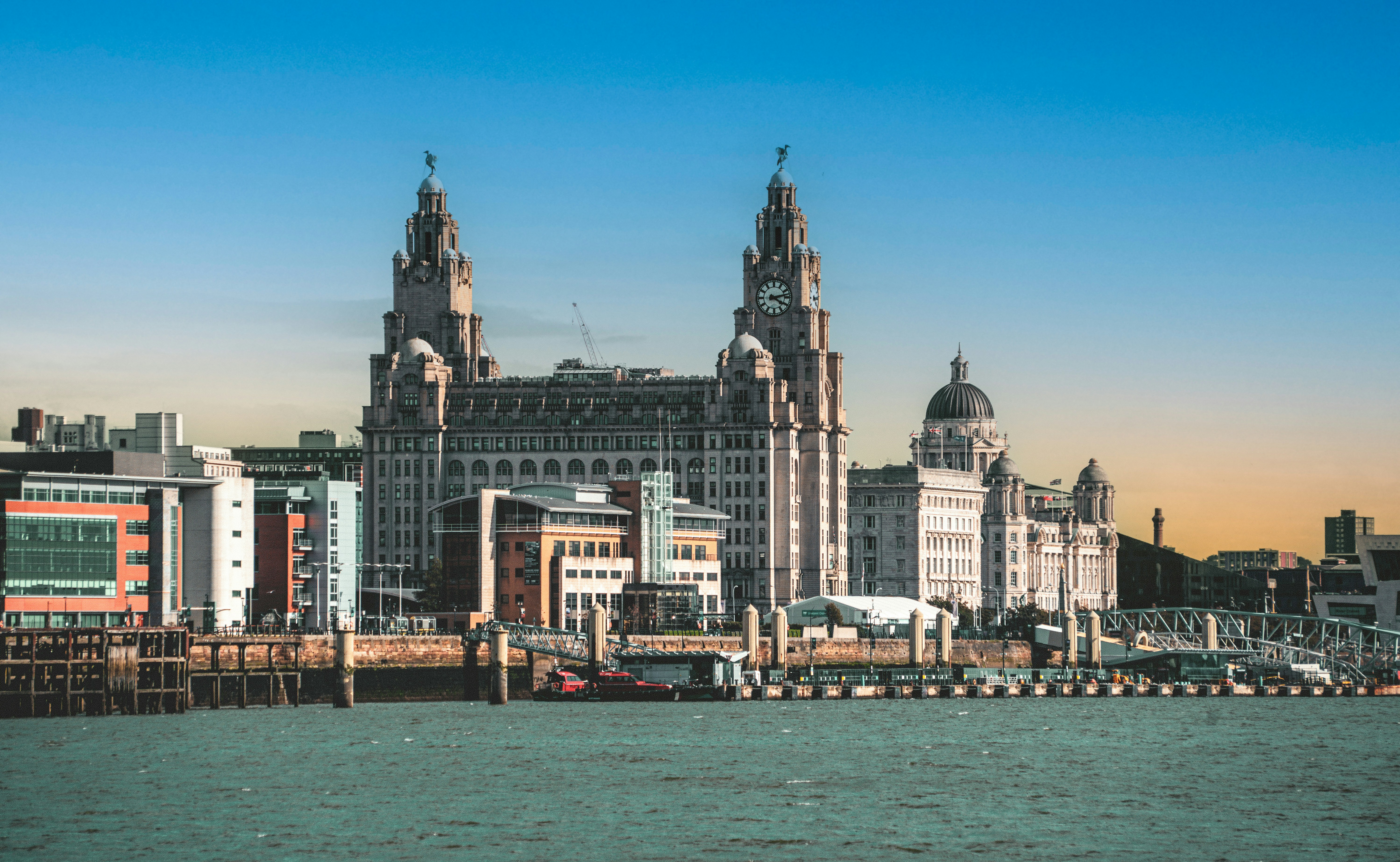 Liverpool waterfront skyline &mdash; Pomona Eco Solutions serves the whole of Liverpool and Merseyside