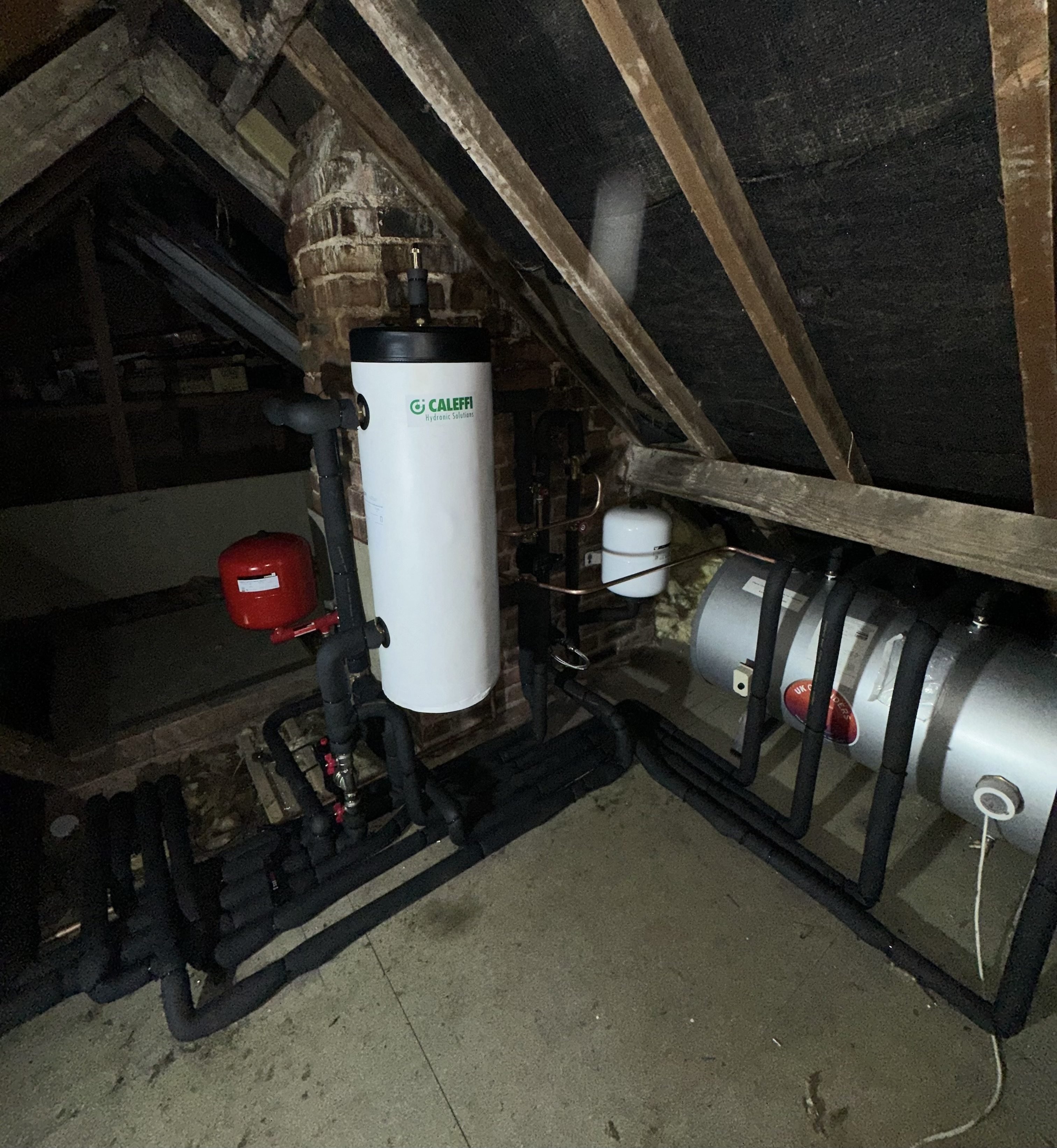 Heating plant and hot water cylinder installation in a Merseyside property